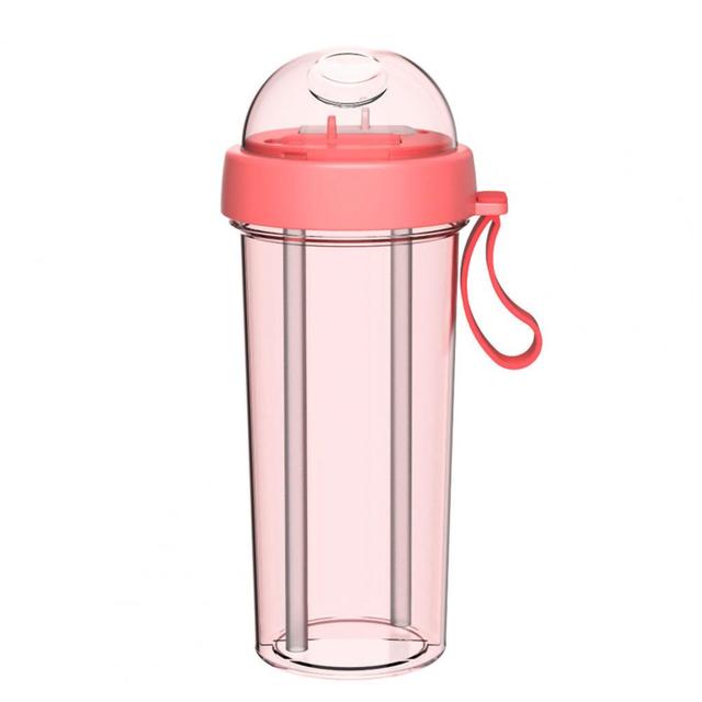 Drinking Cup Double Straw Water Bottle