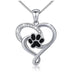 Dog Footprints Heart Necklace