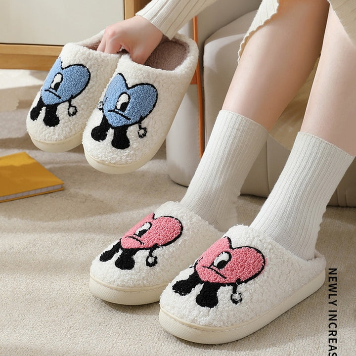 Love Heart Fluffy Slippers