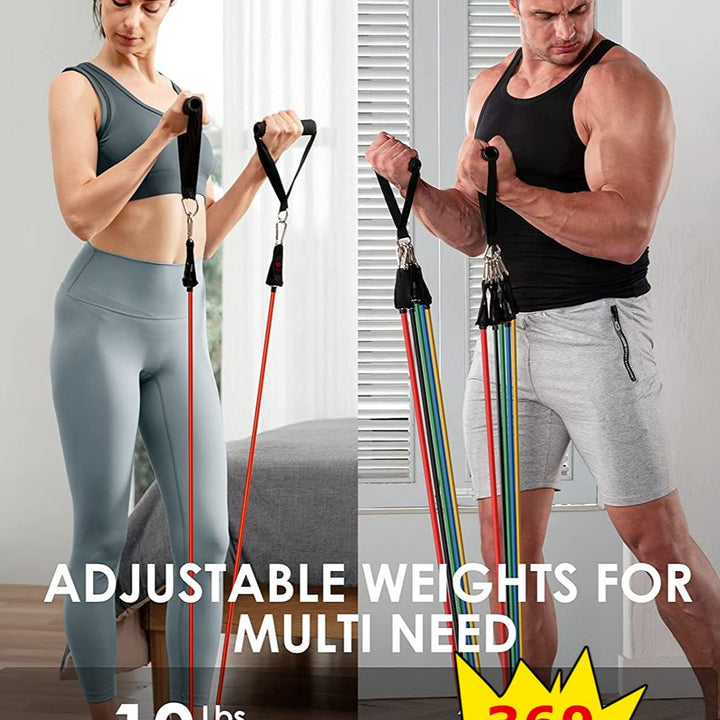 New Year New You - Fitness Exercises Resistance Bands Set