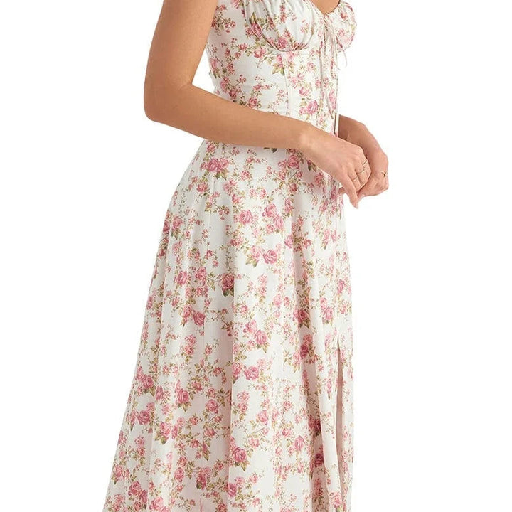 Floral Midriff Waist Shaper Dress