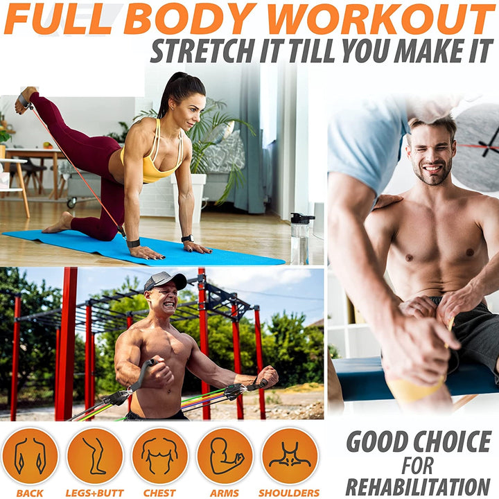 New Year New You - Fitness Exercises Resistance Bands Set